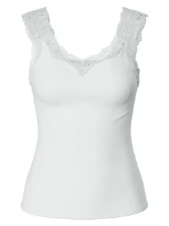 Barbera Lace Top, Bright White, M