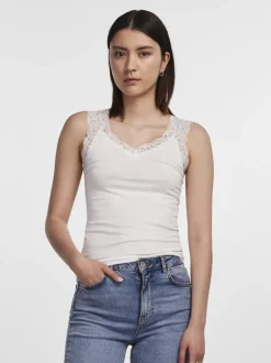 Barbera Lace Top, Bright White, M