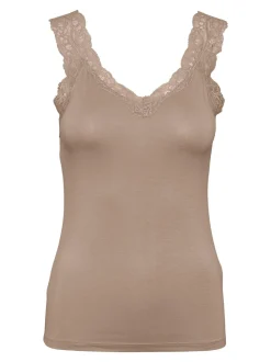Barbera Lace Top, Warm Taupe, L