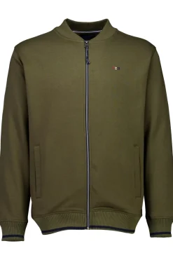 Baseball Collar Cardigan, Army, XXL