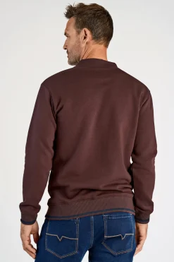 Baseball Collar Cardigan, Dk Red, XXL