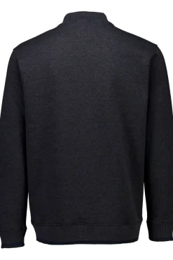 Baseball Collar Cardigan, Dk Grey Mel, XL