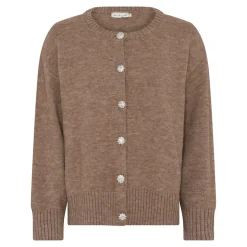 Basic Cosy Detail Knit Cardigan, Camel Melange, L