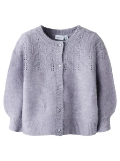 Batrilla Knit Cardigan, Lavender Gray, 110 cm