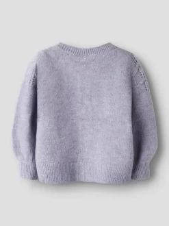 Batrilla Knit Cardigan, Lavender Gray, 110 cm