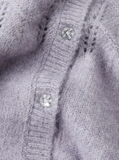 Batrilla Knit Cardigan, Lavender Gray, 110 cm