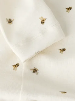 Bayo Gno Slim Leggings, Coconut Milk Bee, 56 cm