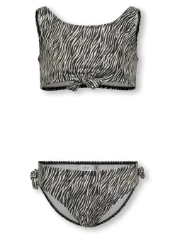 Beach Knot Bikini, Cloud Dancer Boho Zebra/Black, 158-164 cm
