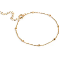 Beaded Chain Armbånd, Gold Plated, 15+4 cm