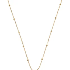 Beaded Chain Halskæde, Gold Plated, 38+2+2 cm