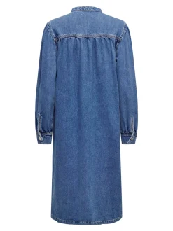 Beate Midi Kjole, Medium Blue Denim, S