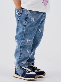 Bella Jeans, Medium Blue Denim Bows, 104 cm