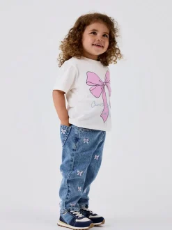 Bella Jeans, Medium Blue Denim Bows, 104 cm