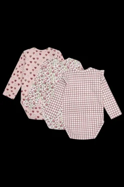 Bella Little Check 3-pak Body, Adobe Rose, 86 cm
