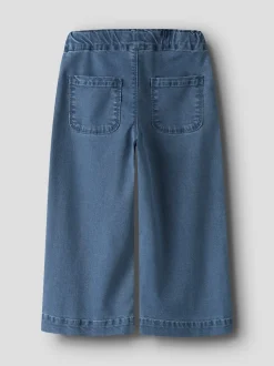 Bella Wide Jeans, Medium Blue Denim, 110 cm