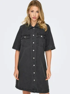 Belle Denimkjole, Washed Black, XS