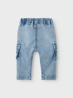 Ben Baggy Cargo Jeans, Medium Blue Denim, 86 cm