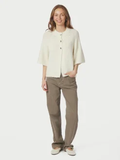 Benuta Fluffy Knit Cardigan, Off White, 38