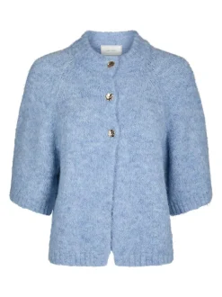 Benuta Fluffy Knit Cardigan, Dusty Blue, 38