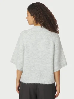 Benuta Fluffy Knit Cardigan, Light Grey Melange, 36