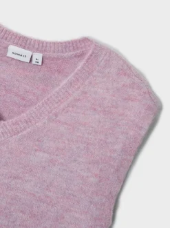 Berit Strik Vest, Elderberry, 122-128 cm