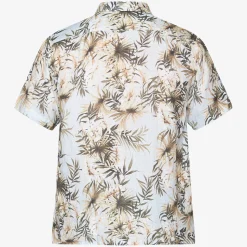 Beton Linen Print Skjorte, Air Blue, XXL