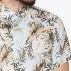 Beton Linen Print Skjorte, Air Blue, XXL