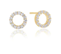 Biella Uno Piccolo Øreringe, Guld/Hvid