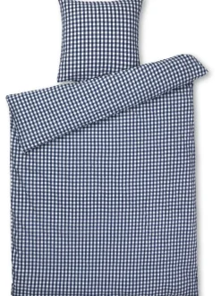 Bæk&Bølge Sengelinned, Blå/ Hvid, 140x200 cm