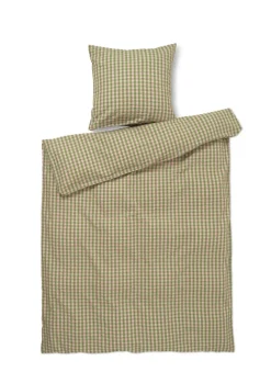 Bæk&Bølge Sengelinned, Green/Soft Pink, 140x200 cm