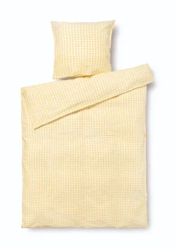 Bæk&Bølge Sengelinned, Gul/ Hvid, 140x220 cm