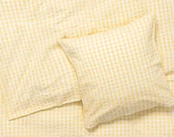 Bæk&Bølge Sengelinned, Gul/ Hvid, 140x220 cm