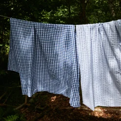 Bæk&Bølge Sengelinned, Lyseblå/ Hvid, 140x200 cm