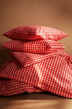 Bæk&Bølge Sengelinned, Red/Yellow, 140x200 cm