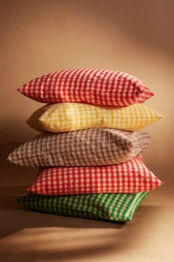 Bæk&Bølge Sengelinned, Red/Yellow, 140x200 cm