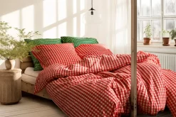 Bæk&Bølge Sengelinned, Red/Yellow, 140x200 cm