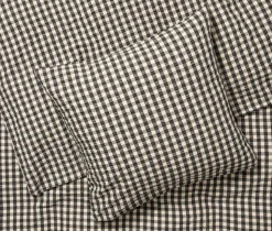 Bæk&Bølge Sengelinned, Sort/ Sand, 140x200 cm