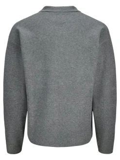 Blabradfort Knit Polo, Medium Grey Melange, 140 cm