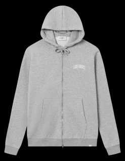 Blake Zipper Hættetrøje, Grey Melange/White, S