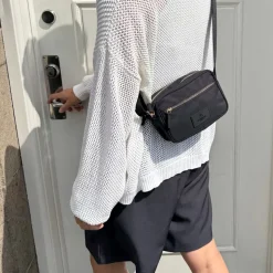 Block Crossbody, Black/Gold