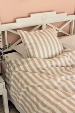 Blok Strib Sengelinned, Sand, 140x220 cm