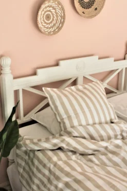 Blok Strib Sengelinned, Sand, 140x220 cm