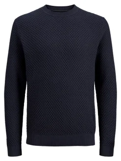 Blubarkley Crew Neck Striktrøje, Night Sky, XL