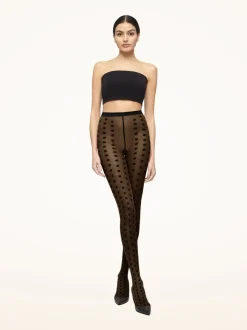 Bonny Dots Strømpebukser, Black/Black, S