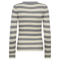 BonnyCC Stripe Striktrøje, Light Grey, L