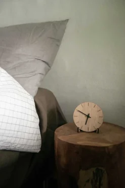 Bord- & Vægur, Light Oak/Black, Ø12 cm