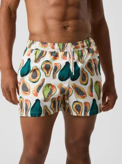 Borg Print Badeshorts, Papaya Big 1, M