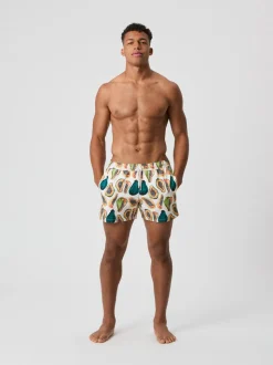 Borg Print Badeshorts, Papaya Big 1, M