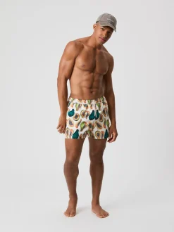 Borg Print Badeshorts, Papaya Big 1, M