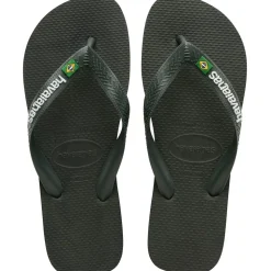 Brazil Logo Sandaler, Green Olive, 39/40